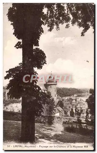 Cartes postales Laval Paysage sur le Chateau et la Mayenne