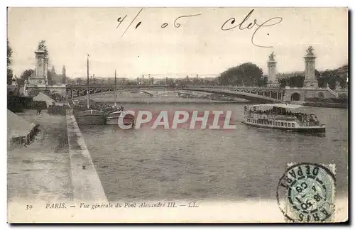 Ansichtskarte AK Paris Vue generale du pont Peniche