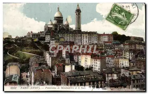 Cartes postales Paris Panorama de Montmarte et le Sacre Coeur