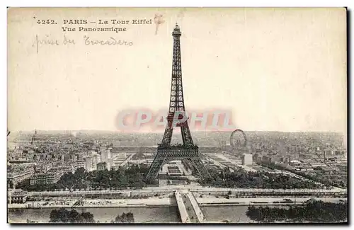 Cartes postales Paris La Tour Eiffel Vue Panoramique Grande Roue