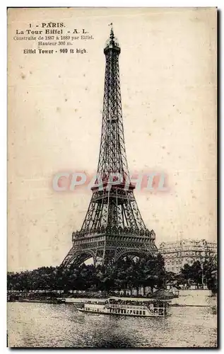 Ansichtskarte AK Paris La Tour Eiffel Peniche