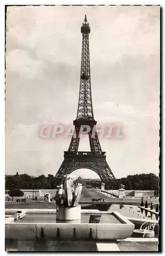 Cartes postales Paris Et Ses Merveilles La Tour Eiffel Vue des Jardins du Trocadero