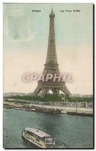 Cartes postales Paris La Tour Eiffel Bateau