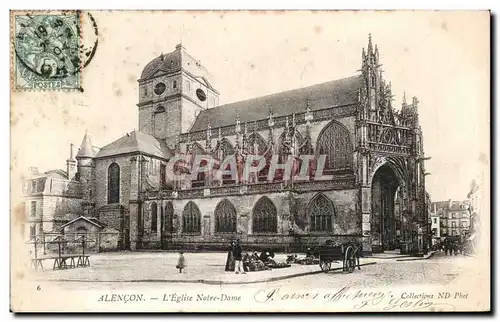 Cartes postales Alencon L'Eglise Notre dame Marche
