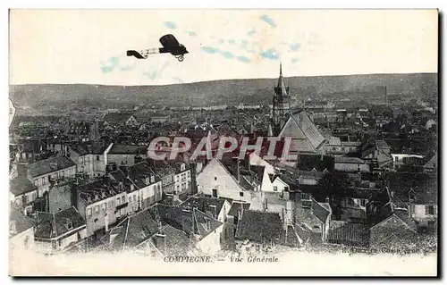 Cartes postales Compiegne Vue generale Avion Aviation