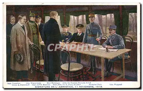 Cartes postales Signature de l&#39Armistice 1918 Compiegne Militaria