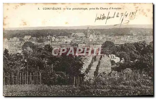 Ansichtskarte AK Compiegne Vur Panoramique prise du Champ d&#39Aviation