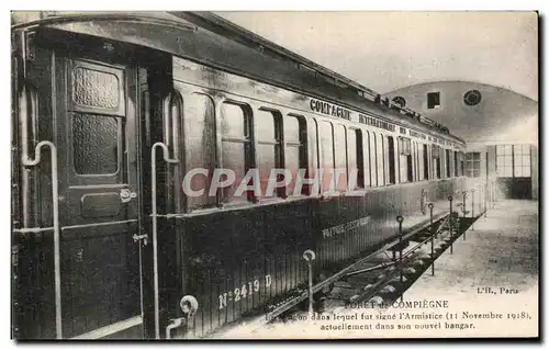 Ansichtskarte AK Foret de Compiegne Wagon de l&#39armistice 1918 Train Militaria