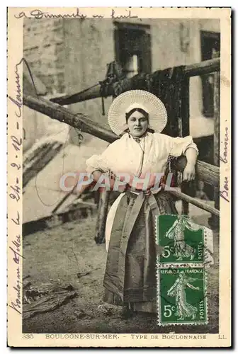 Cartes postales Boulogne sur Mer Type de Boulonnaise Folklore Costume Peche