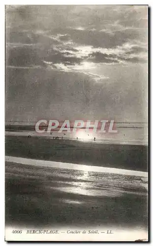 Ansichtskarte AK Berck Plage Coucher de Soleil