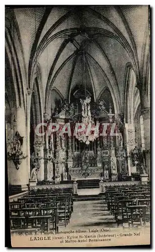 Cartes postales Laigle Eglise St Martin Grande nef et Maitre Autel Renaissance