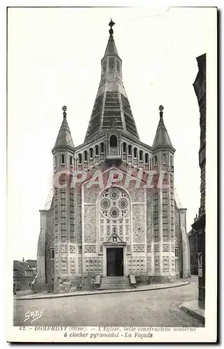 Cartes postales Domfornt L&#39Eglise belle construction moderne a clocher pyramidal La Facade