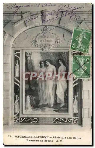 Cartes postales Bagnoles de I'Orrne Peristyle des Bains Panneau de droite