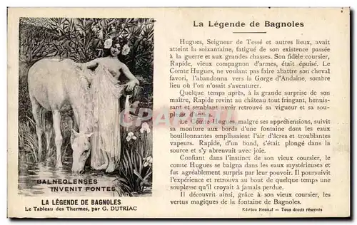 Ansichtskarte AK La Legende De Bagnoles Le Tableau des Thermes Femme Cheval