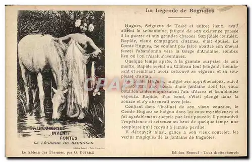 Ansichtskarte AK La Legende De Bagnoles Le tableau des Thermes Femme Cheval Dutriac