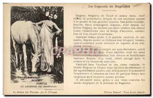 Cartes postales La Legende De Bagnoles Le tableau des Thermes Femme Cheval Dutriac