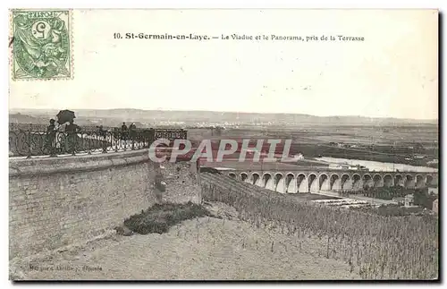 Cartes postales St Germain en laye Le Viaduc et le Panorama pris de la terrasse