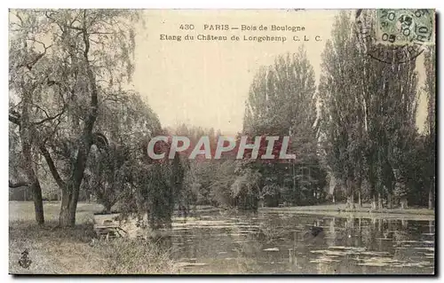 Ansichtskarte AK Paris Bois de Boulogne Etang du Chateau de Longchamp