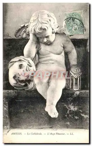 Cartes postales Amiens La Cathedrale L'Ange Pleureur Mort Crane
