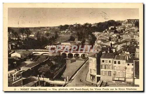 Cartes postales Niort Vue Generale cote Nord Ouest les Vieux Ponts sur la sevre Niortaise