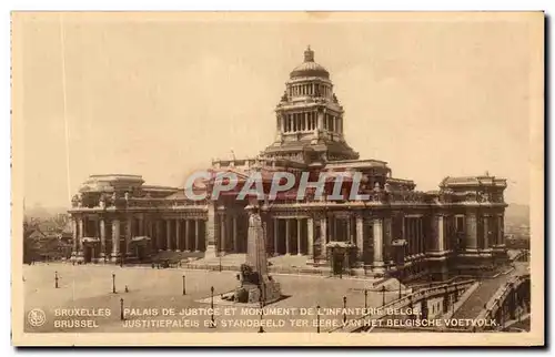 Cartes postales Bruxelles Palais De Justice Et monument De L&#39Infanterie Belge