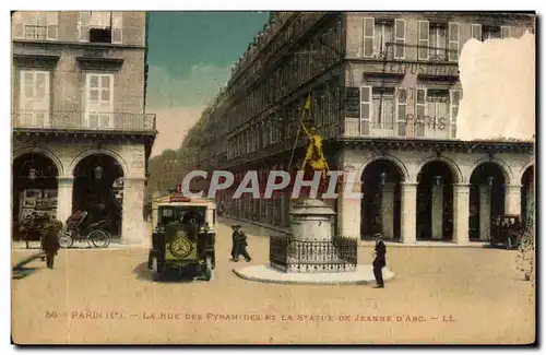 Cartes postales Paris La Rue Des Pyramides Et la Statue De Jeanne D&#39Arc