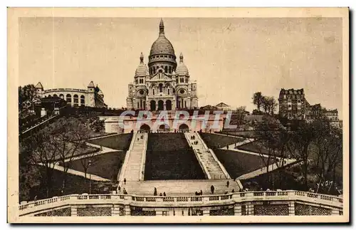 Cartes postales Paris En Flanant Vue generale du Sacre Coeur de Montmarte et l&#39Escalier Monumental