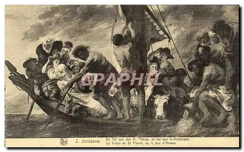 Cartes postales Exposition Anvers 1930 J Joardaens Le tribut de St Pierre ou le bac d'Anvers