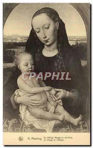 Cartes postales Exposition Anvers 1930 H Memling De Heillge Maagd en het Kind La Vierge et l&#39Enfant