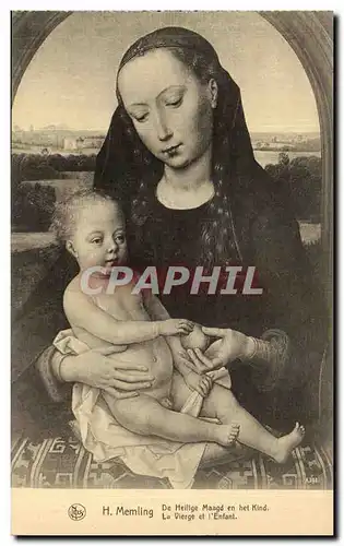 Cartes postales Exposition Anvers 1930 H Memling De Heillge Maagd en het Kind La Vierge et l'Enfant