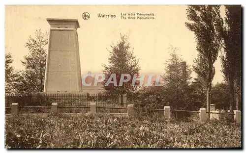 Cartes postales Waterloo Les trois Monuments