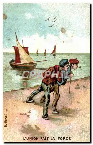 Chromo L&#39Union Fait La Force Marins Buscs a l&#39ancre La Chatelaine