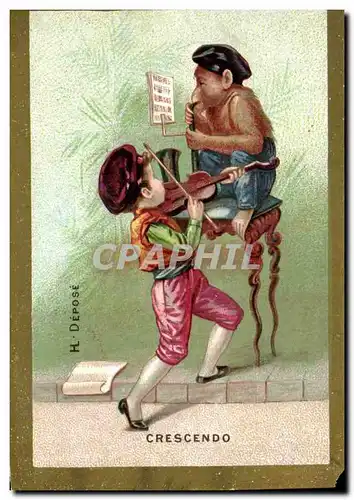 Chromo Crescendo Singe Violon Enfant Buscs a l'ancre Lacures Chatelaine