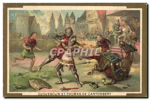 Chromo Duguesclin Et Thomas De Cantorbery Militaria Chevalier