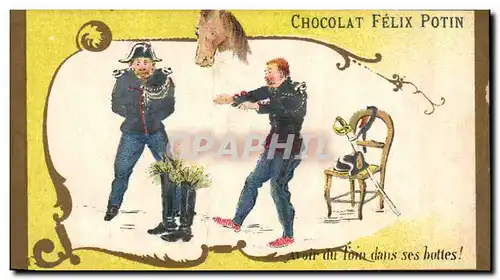 Chromo Chocolat Felix PotinCheval Militaria