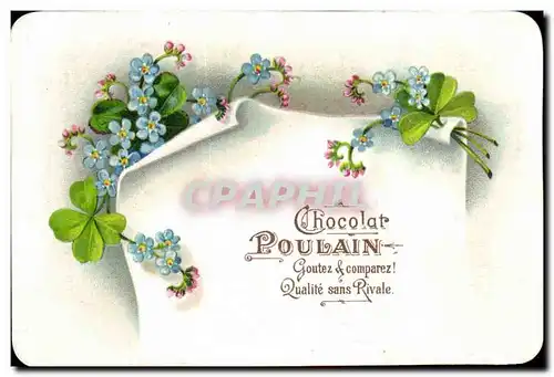 Chromo Chocolat Poulain Fleurs Trefles