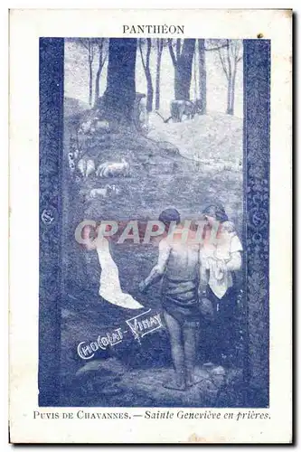 Image Chocolat Vinay Puvis De Chavannes Sainte Genevieve en Prieres pantheon Paris