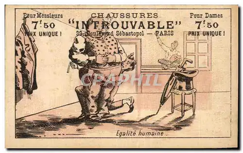 Chromo Chaussures introuvable Boulevard Sebastopol Paris Egalite humaine Tailleur