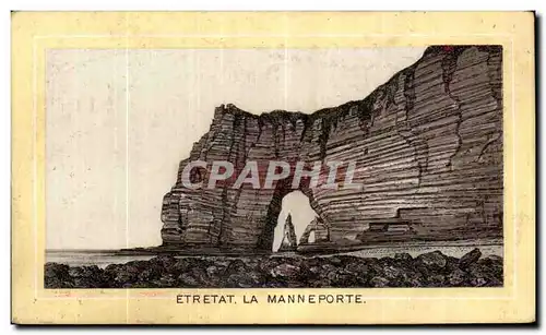 Chromo Etretat La Manneporte Au Tapis Rouge Rue du Faubourgs St Martin et Rue du chateau d&#39eau Pa