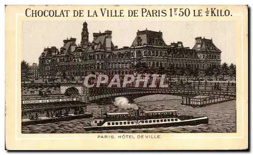 Chromo Chocolat De La Ville De Paris Hotel De Ville Peniche