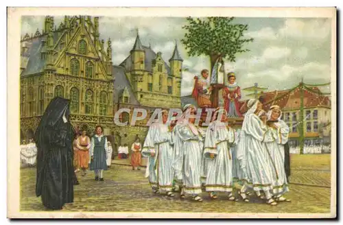 Image Folklore Belge Le bon Chocolat Belge Malines Procession de Notre Dame de&#39Hanswyck en 1938
