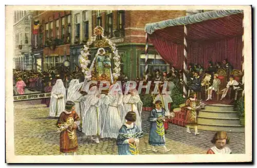 Image Folklore Belge Le bon Chocolat Belge Bruges Procession du Saint sang La vierge et l&#39enfant