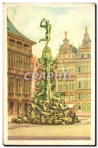 Image Collection de Folklore Belge Cote d&#39or Anvers Statue de Salvius Brabo jetant dans l&#39Esca