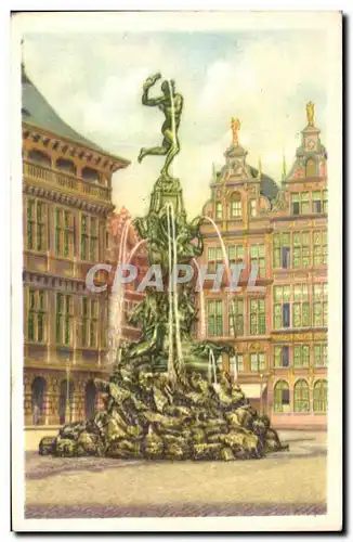 Image Folklore belge Cote d&#39or Anvers Statue de Salvius Brabo jetant dans l&#39Escaut la main du