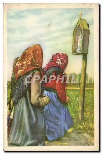Image Folklore belge Cote d&#39or Teralphene Paysannes en priere pendant le pelerinage de l&#39annon