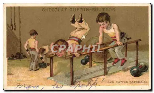 Chromo Chocolat Guerin Boutron Les Barres Parelleles Enfants Gymnastique