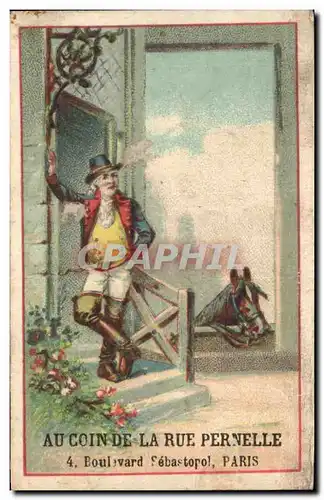 Chromo Au Coin De La Rue Pernelle Boulevard Sebastopol Paris Cheval