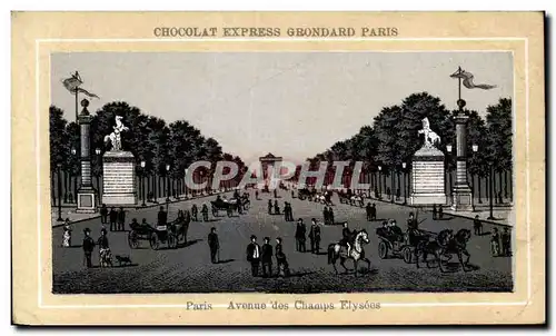 Chromo Chocolat Express Grondard Paris Avenue des champs Elysees