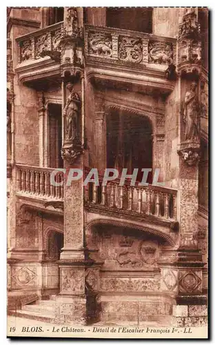 Cartes postales Blois Le Chateau Detail de l&#39Escalier Francois 1er