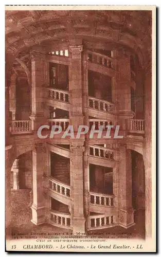 Cartes postales Chambord Le Chateau Le Grand Escalier